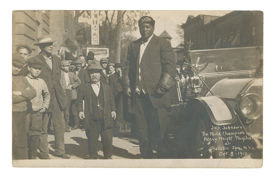 Rare 1910 Jack Johnson with Midget Real Photo Postcard