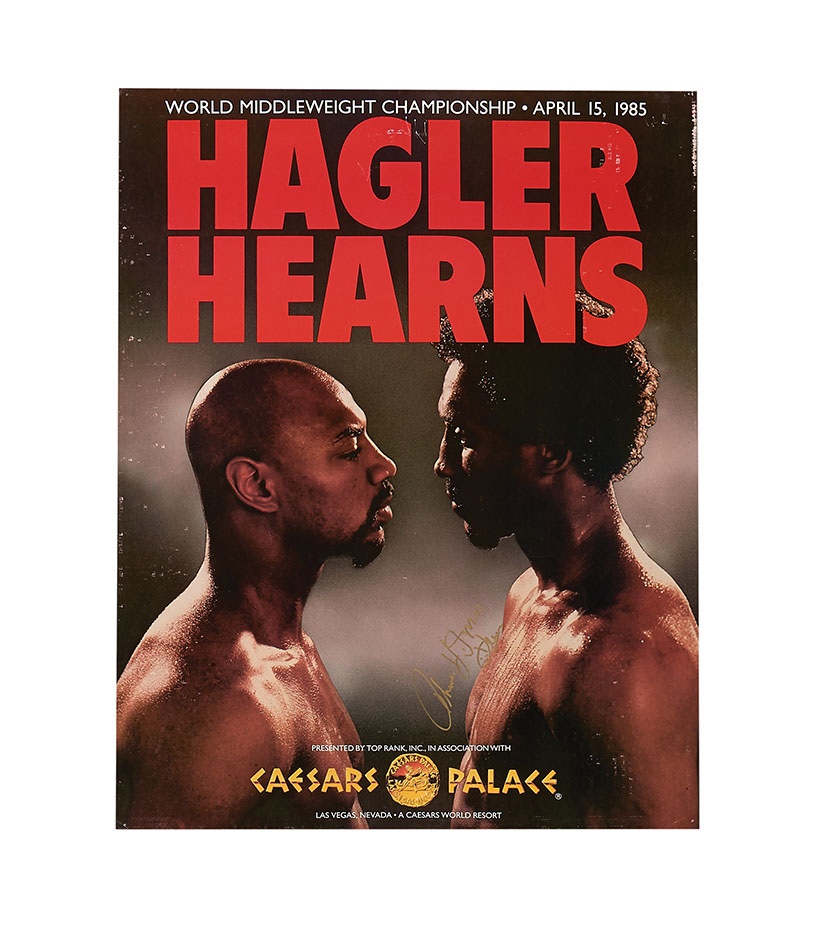 1985 Marvin Hagler vs. Thomas Hearns On-Site Fight Poster