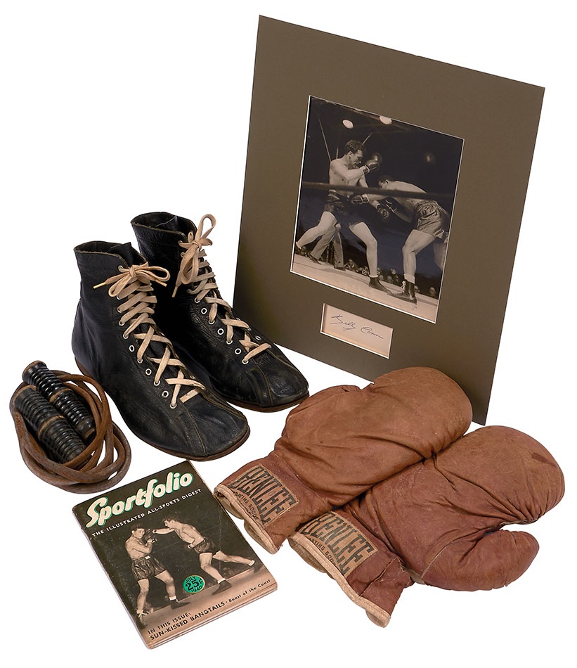 1940s Billy Conn Fight-Worn Gloves, Shoes, Jump Rope with Ephemera