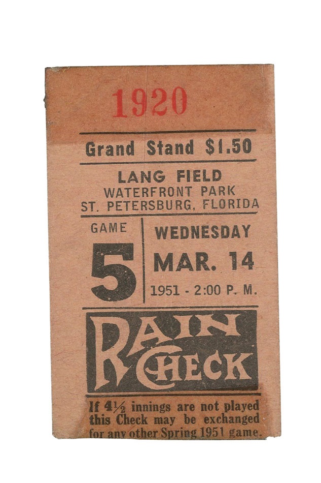 Sports Tickets and Programs - Mickey Mantle Rookie Ticket from One of His First Games