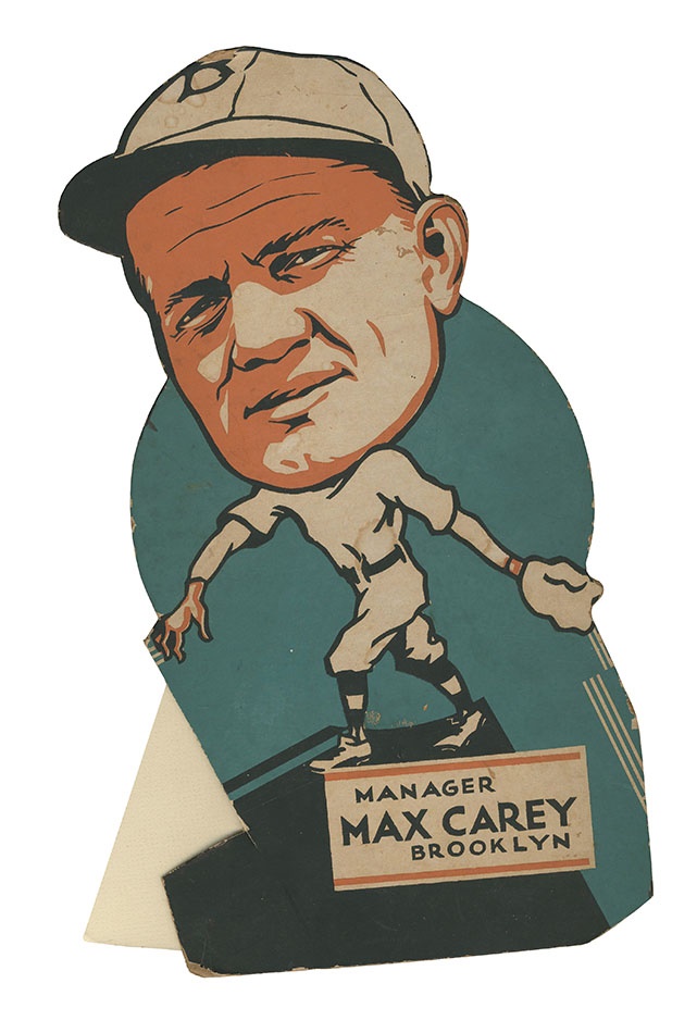 Jackie Robinson & Brooklyn Dodgers - Early 1930's Max Carey Cardboard Display