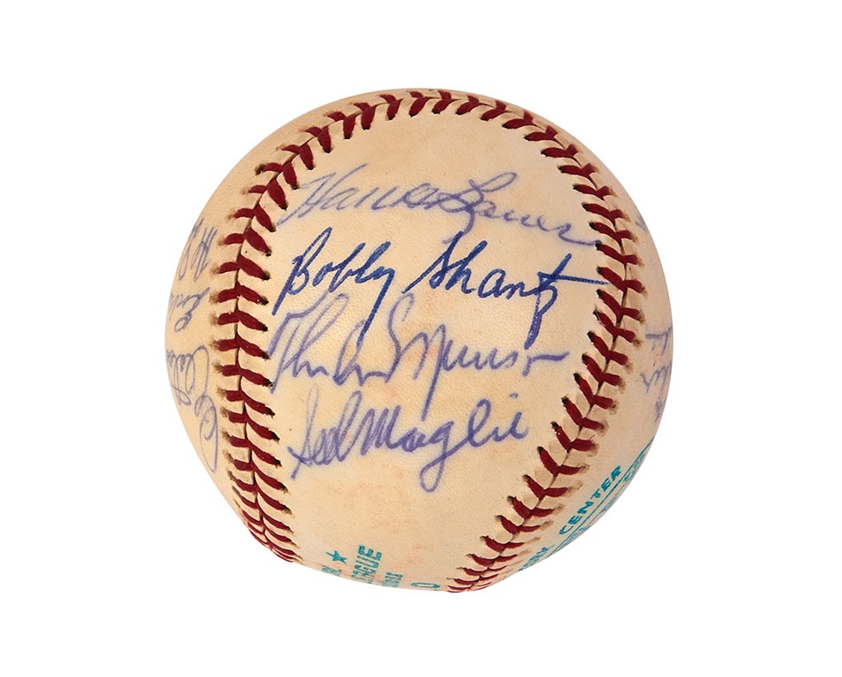 NY Yankees, Giants & Mets - New York Yankees Old Timers Signed Baseball with Munson