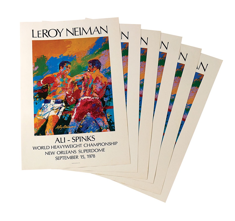 Hoard of 1978 Ali-Spinks Prints by LeRoy Neiman (110 pieces)