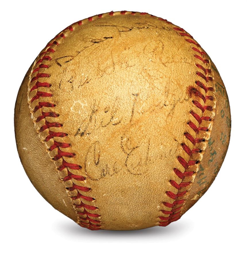Jackie Robinson & Brooklyn Dodgers - 1952 Carl Erskine No-Hitter Last Out Baseball Signed by Jackie Robinson (Erskine LOA)