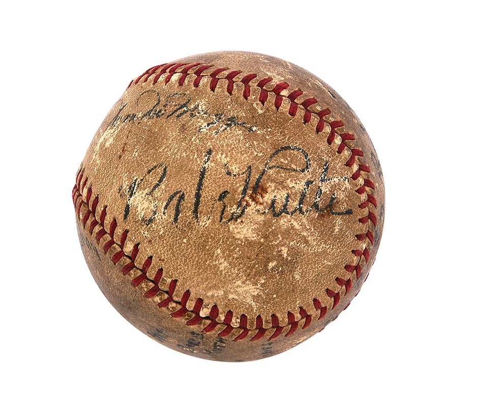- One of the Last Balls Hit by Babe Ruth - Signed By Babe Ruth & Ted Williams