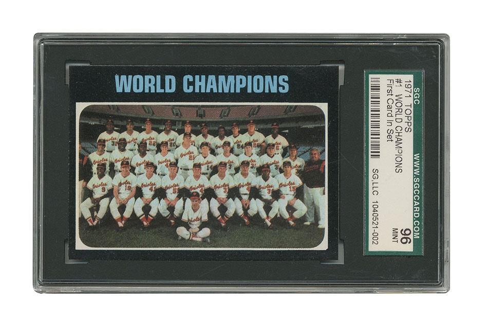 Sports and Non Sports Cards - 1971 Topps World Champion Orioles #1 SGC 96 MINT 9