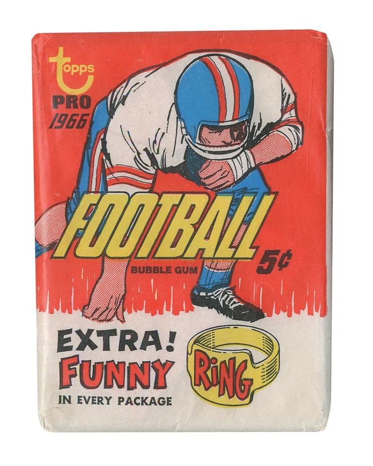 Vintage Unopened Packs - 1966 Topps Football Unopened Wax Pack