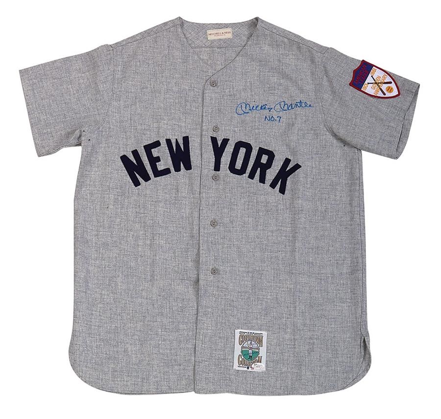Mantle and Maris - Mickey Mantle Signed New York Yankee Road Jersey