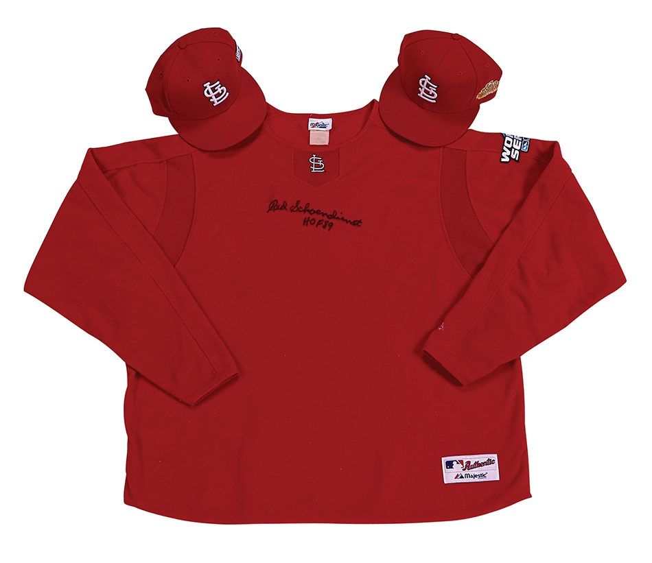 Red Schoendienst Collection Part II - Red Schoendienst World Series Hats and Pullover Sweatshirt