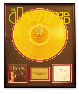 Music Awards - The Doors Autographed Gold Record Award (16x21")