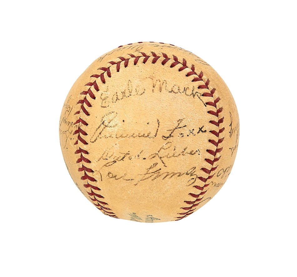- 1935 Philadelphia A's Team-Signed Baseball With Connie Mack & Jimmie Foxx