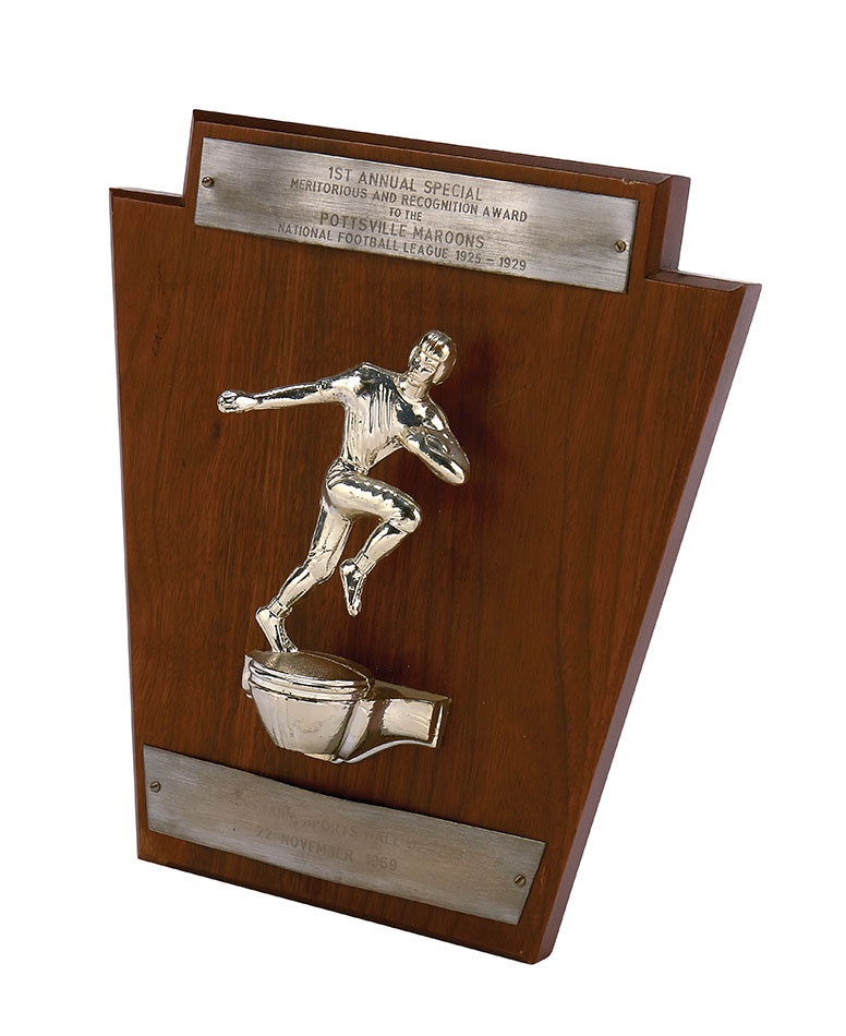 First True NFL Championship Team - 1925 Pottsville Maroons Pennsylvania Sports Hall of Fame Award