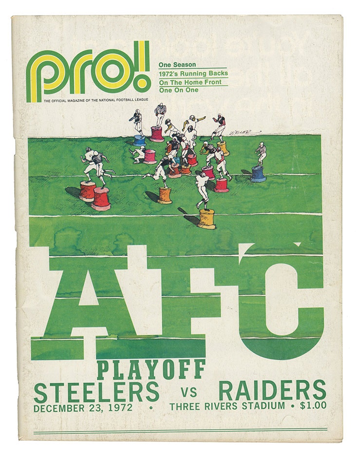 Football - 1972 Immaculate Reception Steelers vs. Raiders Program