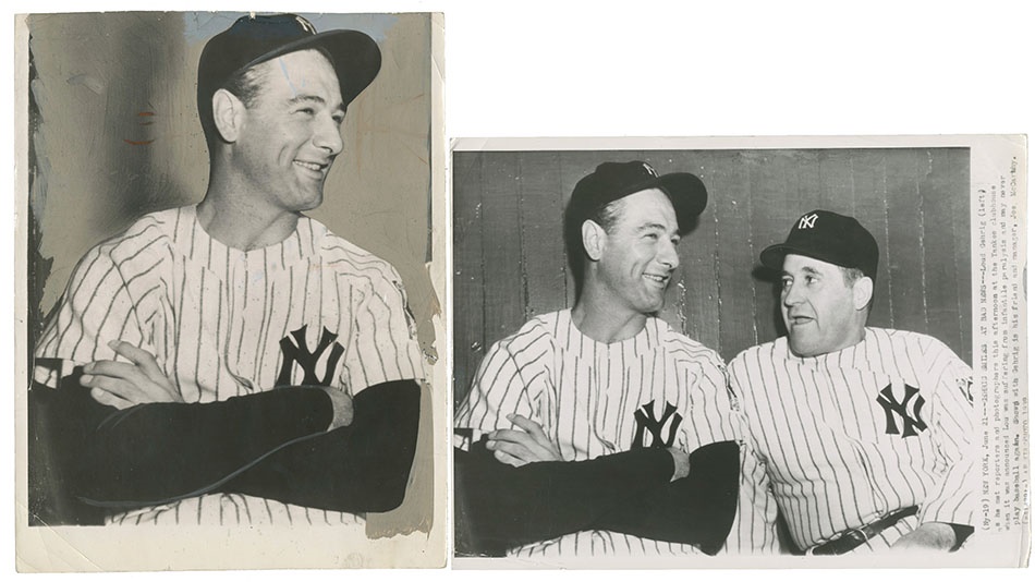 Sports Vintage Photography - Lou Gehrig Announces He's Ill 1939 Wire Photos (2)