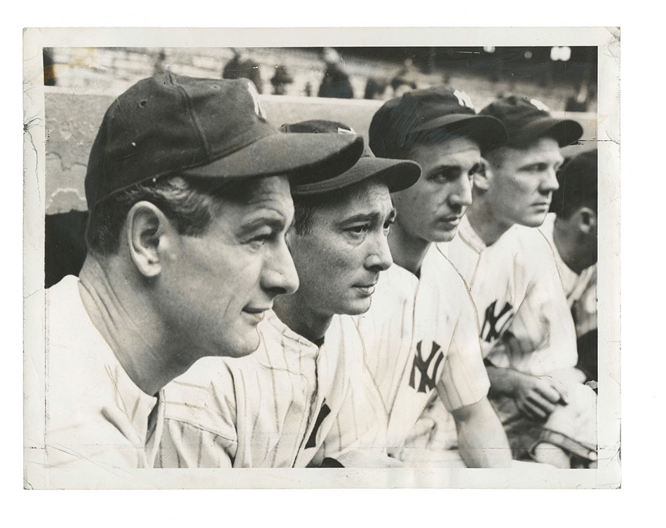 Sports Vintage Photography - Classic 1937 Yankee Profiles Wire Photo