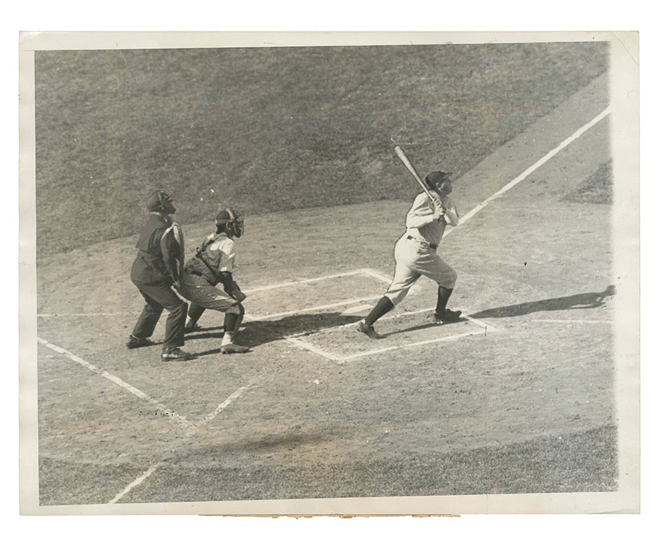 Sports Vintage Photography - Babe Ruth Called Shot Game Home Run Wire Photo