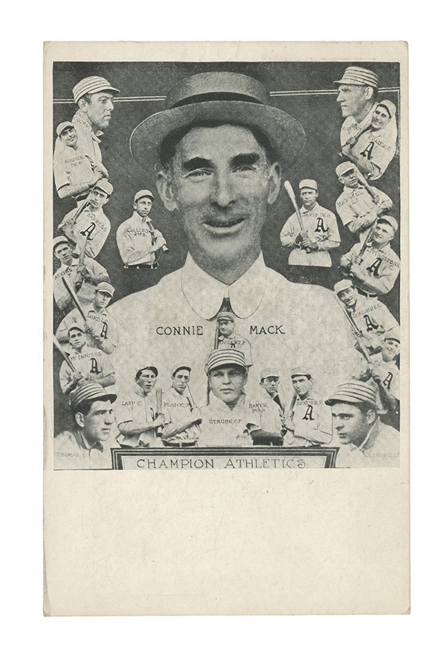 Baseball Memorabilia - 1910 World Champion Philadelphia Athletics Postcard