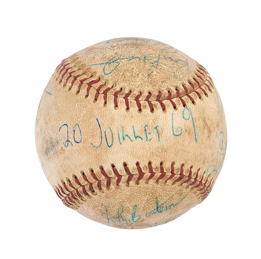 - July 20,1969 Game Ball From Mets vs. Expos The Day We Landed On the Moon