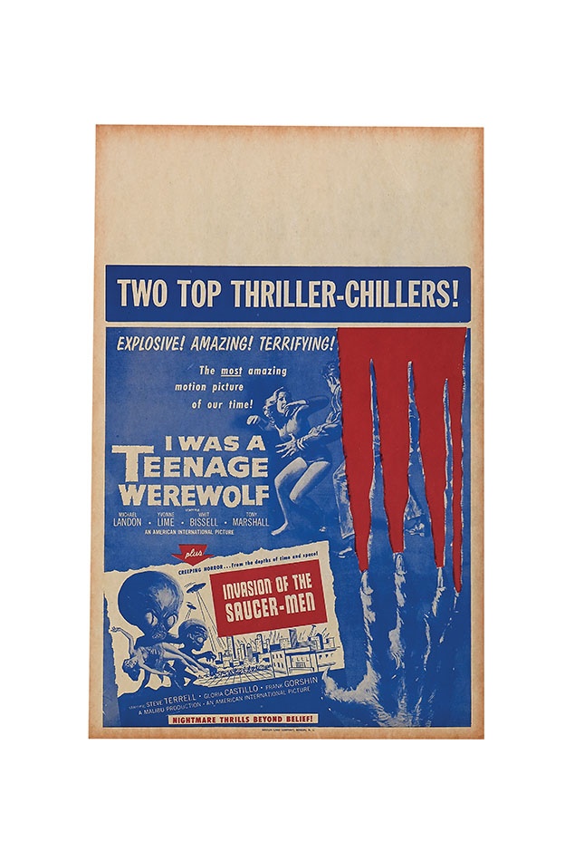 Rock And Pop Culture - 1957 I Was A Teenage Werewolf Window Card