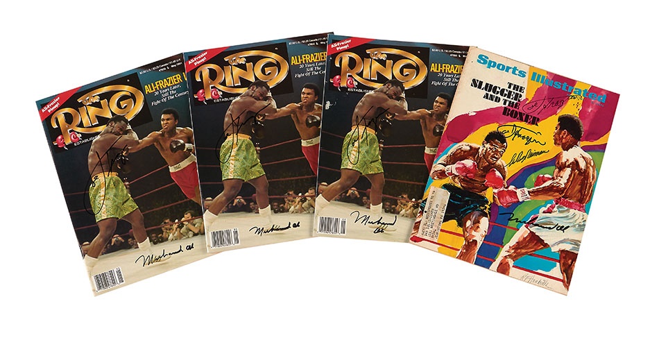 Collection Of Muhammad Ali, Joe Frazier And LeRoy Neiman Signed Magazines (4)