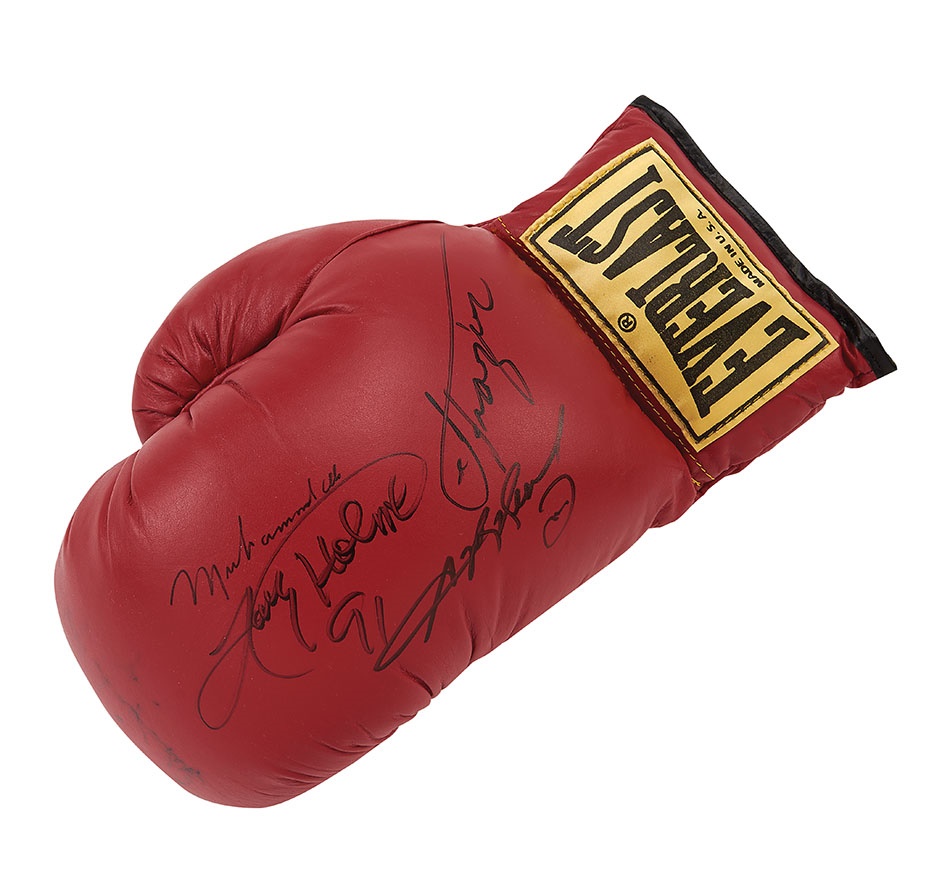 Boxing Glove Signed at Joe Frazier's 50th Birthday Party