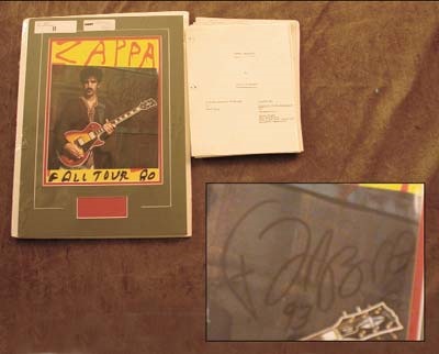 Frank Zappa Screenplay  &Signed Program Cover (2)