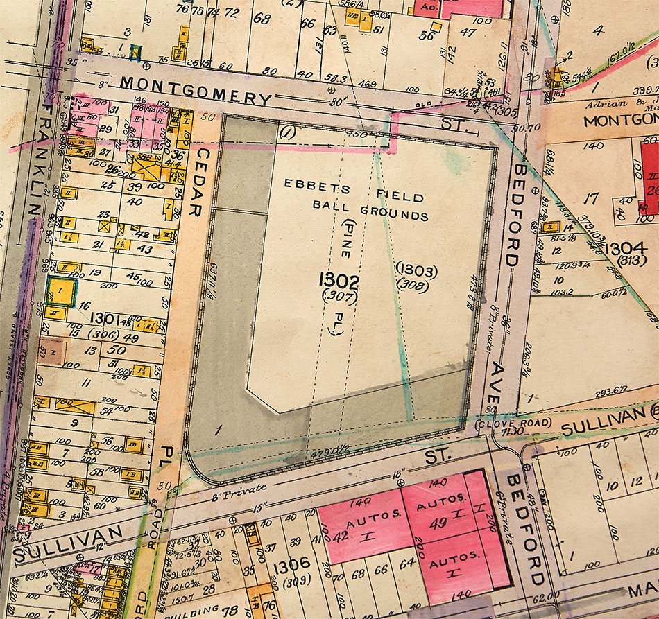 - 1916 Map of Brooklyn with Ebbets Field (Ex-Sal Larocca)