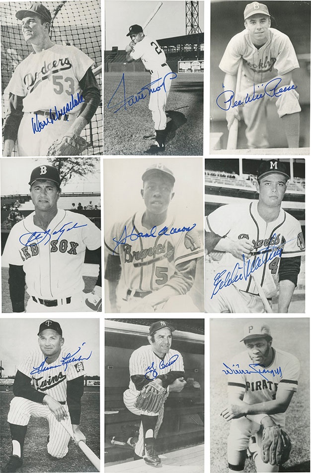 Lou Brock's Personal Hall of Fame Signed Real Photo Postcards (43)