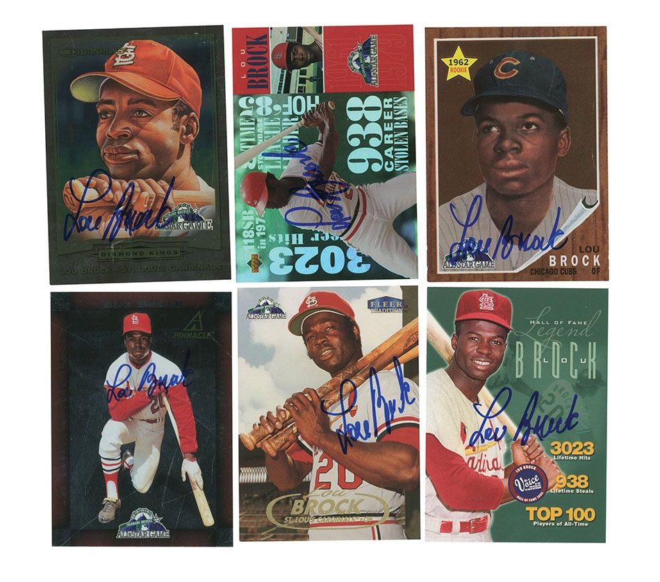 Property from the Collection of Lou Brock - Huge Hoard of Lou Brock Signed Baseball Cards (450)