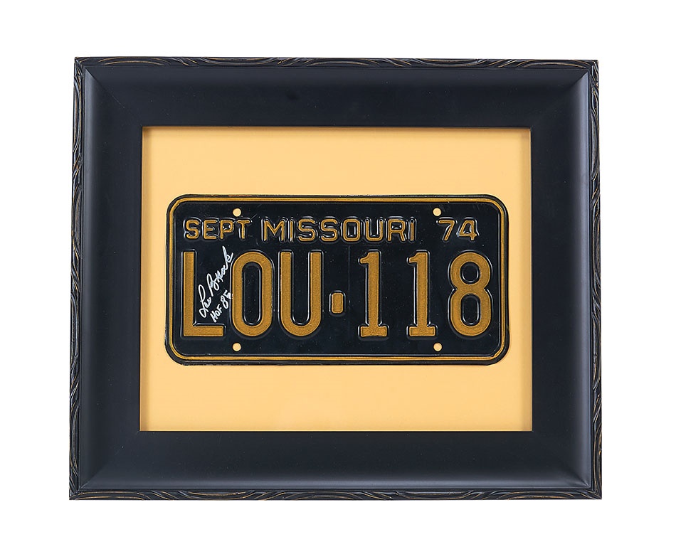 Property from the Collection of Lou Brock - Lou Brock's Personal License Plate