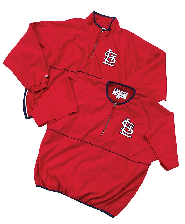 Property from the Collection of Lou Brock - Lou Brock St. Louis Cardinals Warm-Up Jackets (2)