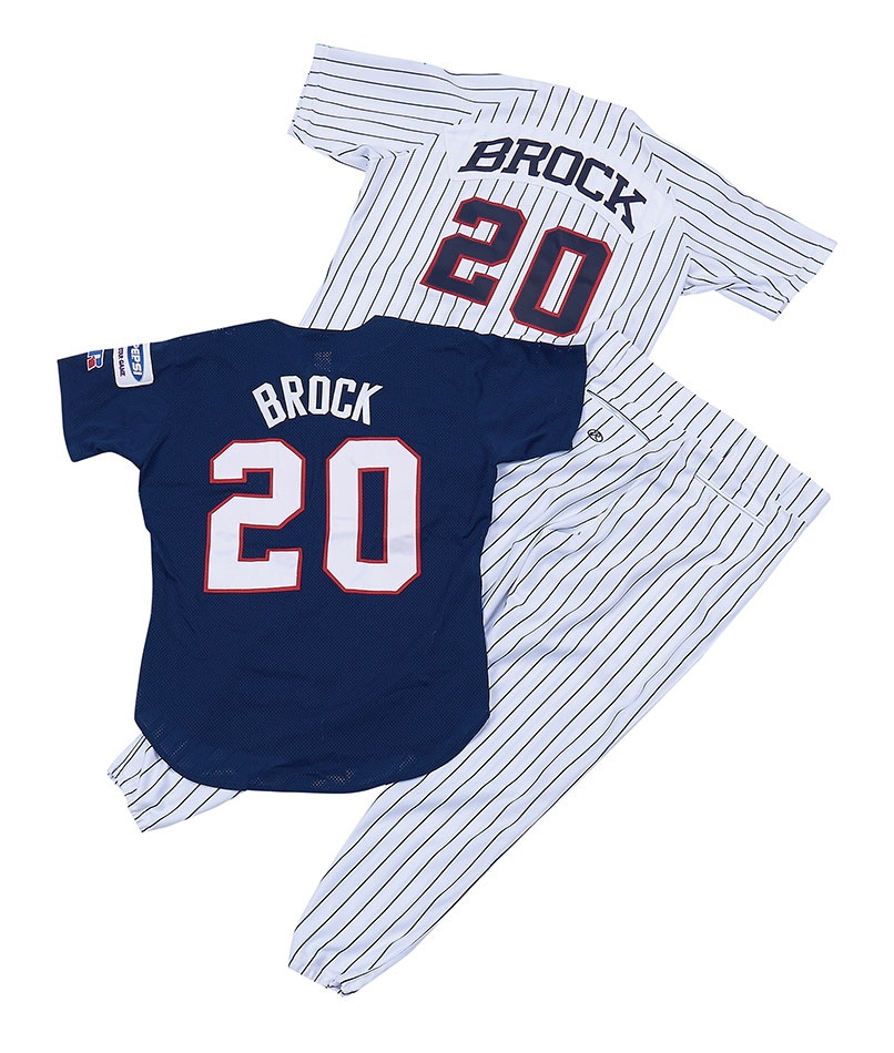 Lou Brock Pepsi All-Star Game Worn Uniform and Warm-Up Top