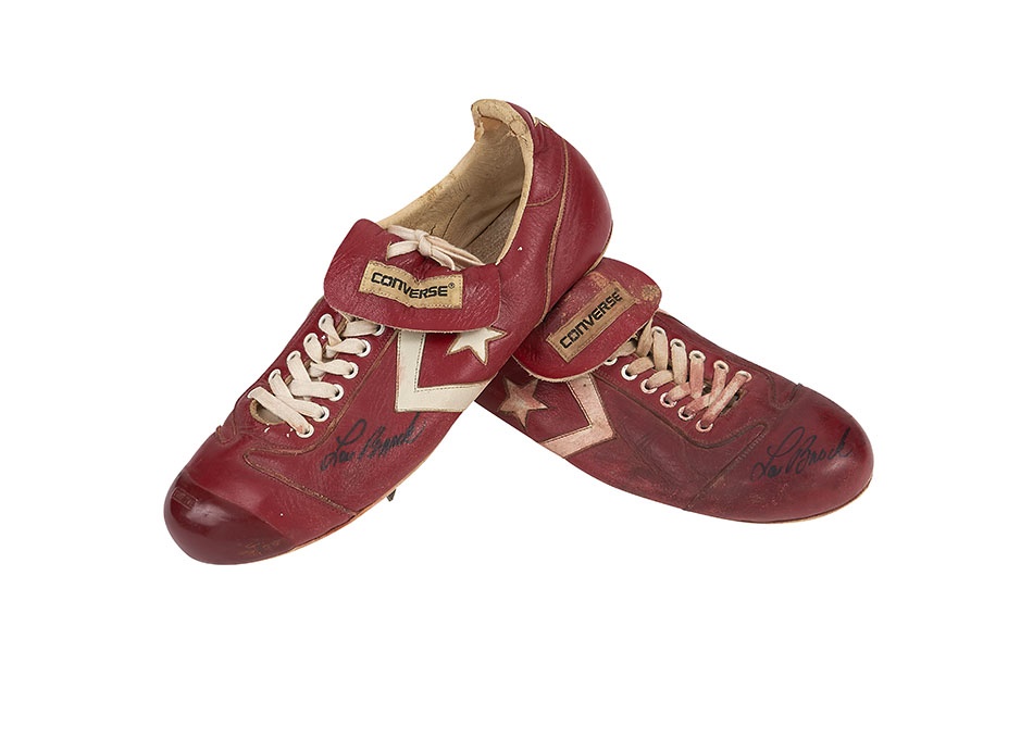 Property from the Collection of Lou Brock - 1970s Lou Brock Game-Worn Spikes
