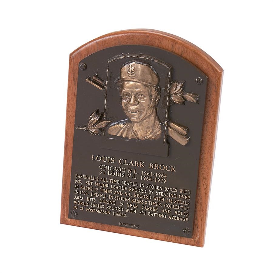 Property from the Collection of Lou Brock - Lou Brock National Baseball Hall of Fame Plaque
