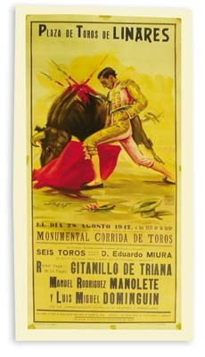 The Death of "Manolete" Spanish Bullfighting Poster (1947)