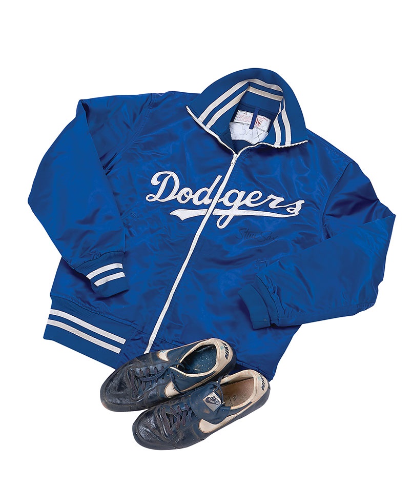 Steve Sax Los Angeles Dodgers Jacket and Spikes