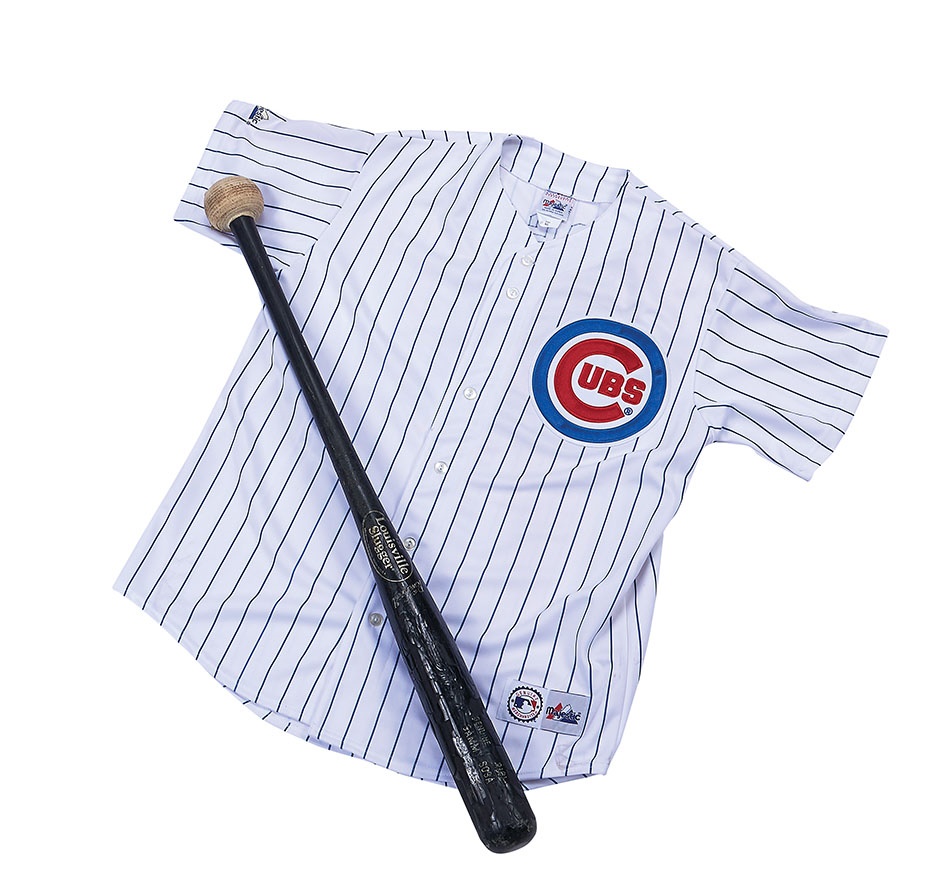 Baseball Equipment - Sammy Sosa Game-Used Bat & Signed Jersey