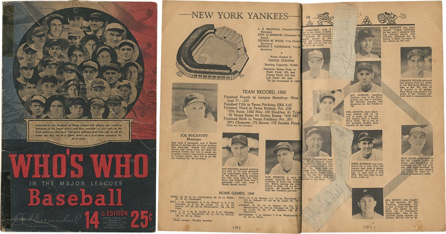 Baseball Autographs - 1946 Who's Who In Baseball Signed By 79