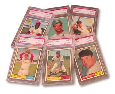 Sports Cards - 1961 Topps Baseball Lot of (6) PSA 9's