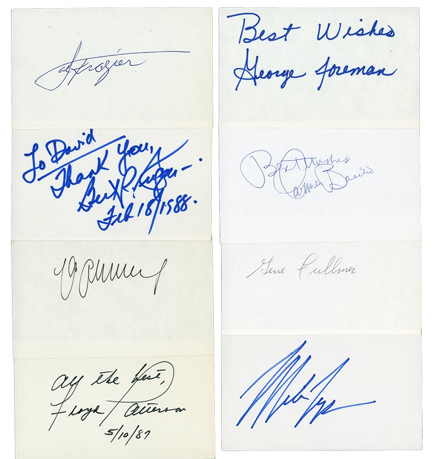 - Boxing, Announcers, and Jockeys Signed Index Card Collection (27)