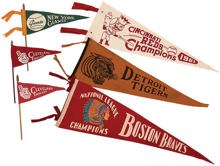 - Felt Pennant Collection with Circa 1934 Detroit Tigers (6)