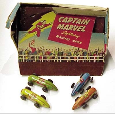 Comics and Cartoons - 1940's Captain Marvel Lightning Racing Cars in Original Box