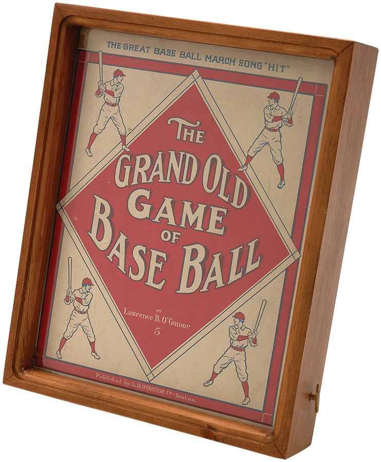 Baseball Memorabilia - 1912 Grand Old Game of Baseball Music Box (1960s Box)