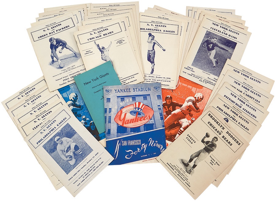 - Newly Discovered NY Giants Program Collection of 33