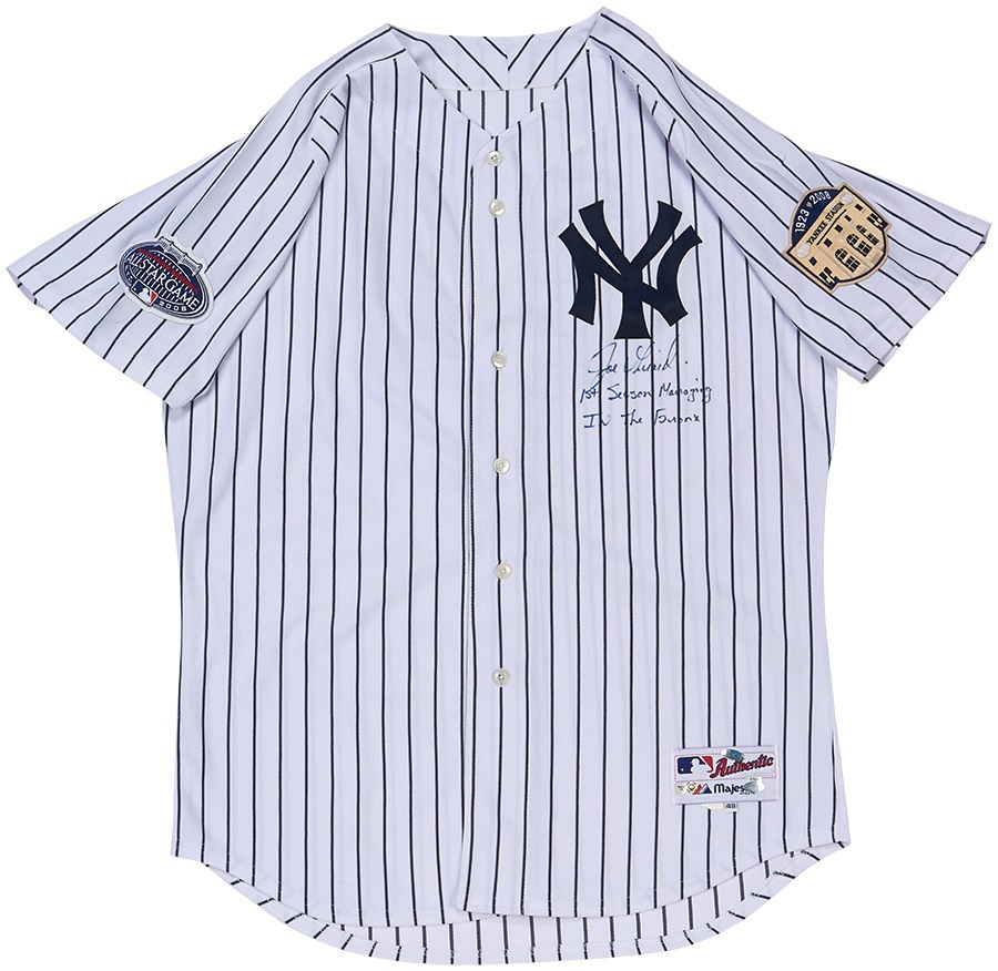 - 2008 Joe Girardi New York Yankees Game Worn Jersey