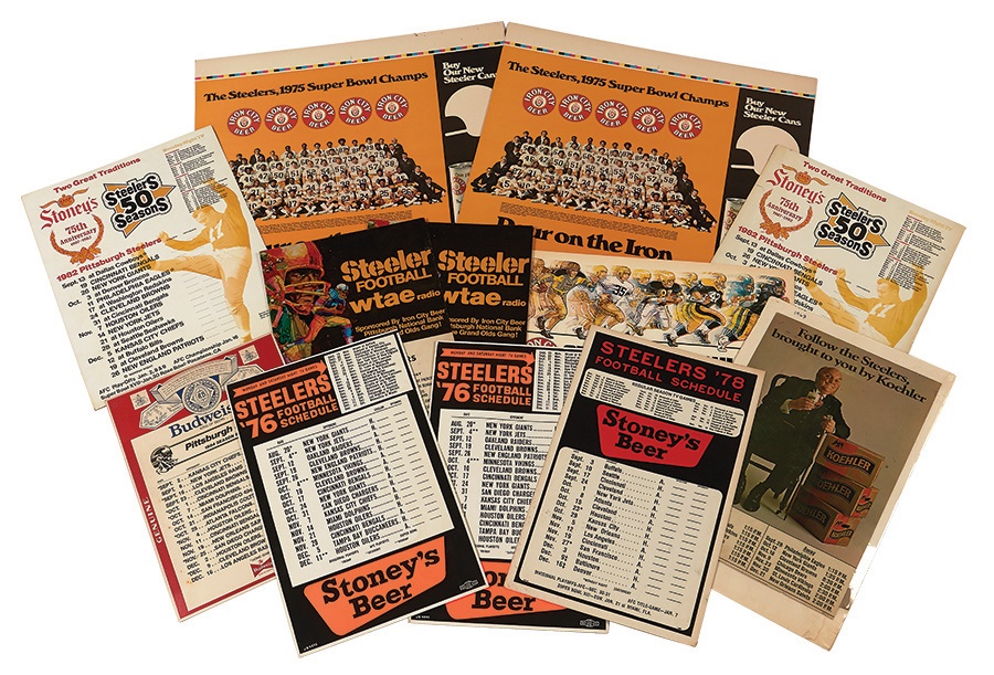 Football - 1969-84 Pittsburgh Steelers Cardboard Advertising Posters (12)