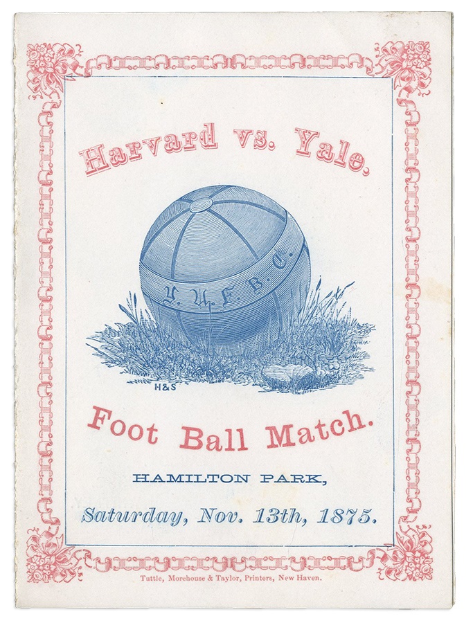 Football - Historical 1875 Harvard vs. Yale Football Program