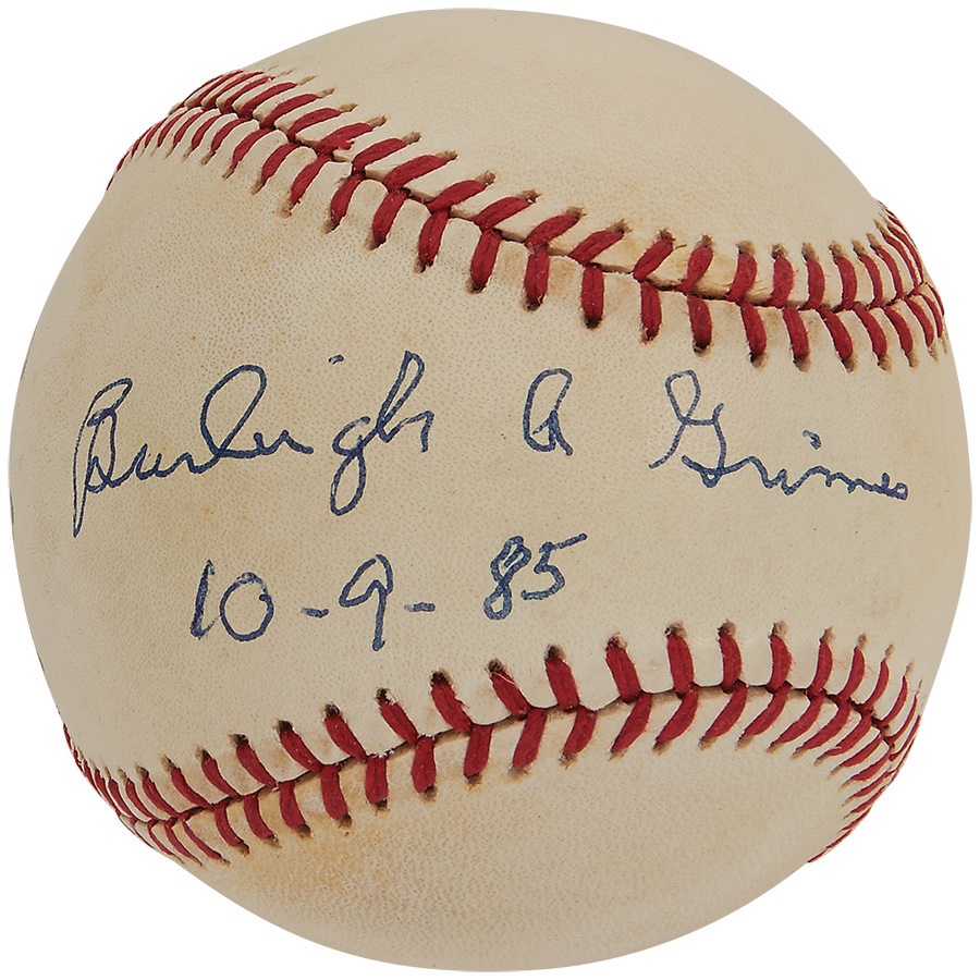 - Burleigh Grimes Single Signed Baseball