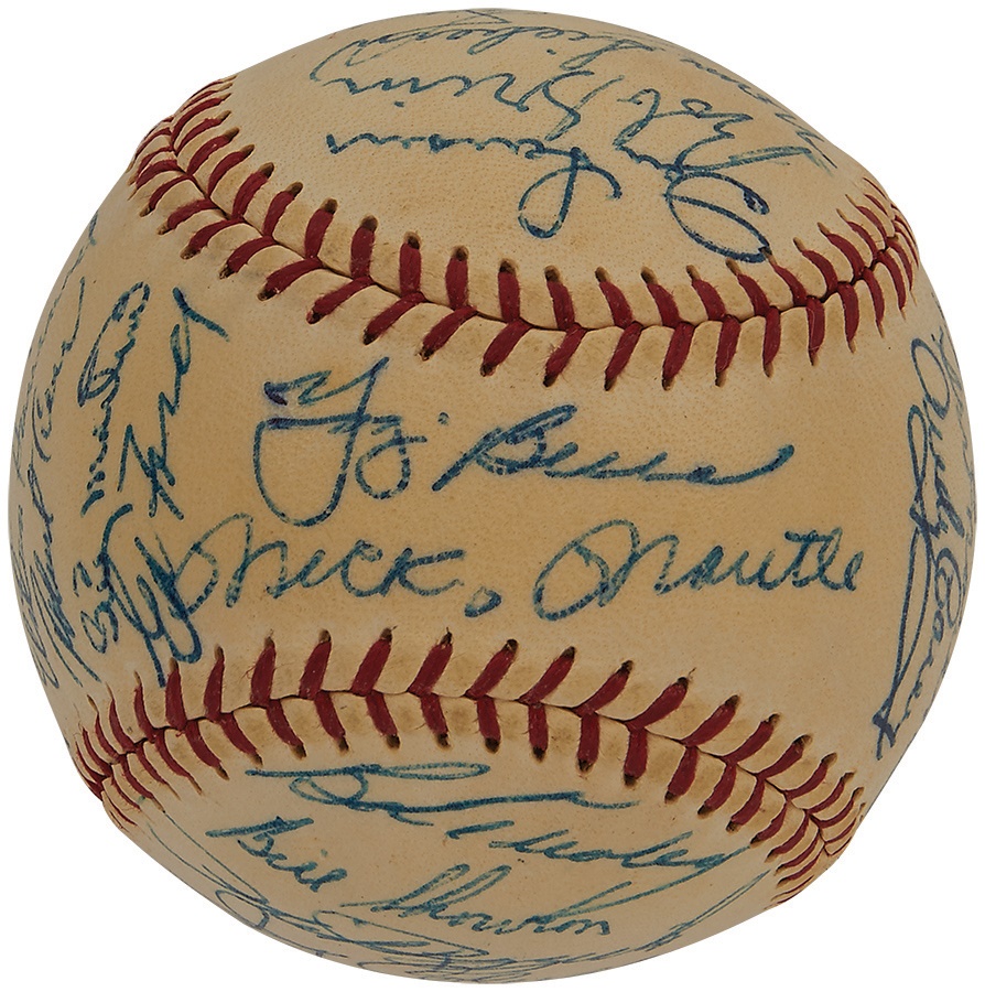 NY Yankees, Giants & Mets - High Grade 1956 New York Yankees Team Signed Baseball