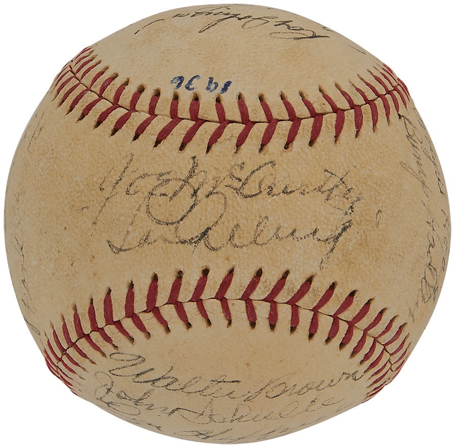 NY Yankees, Giants & Mets - 1936 New York Yankees Team Signed Baseball